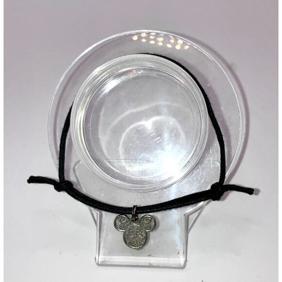 Disney Mickey Mouse Silver-Tibe Swirl Pattern Charm Cord 4.5"  Bracelet! - Picture 3 of 6